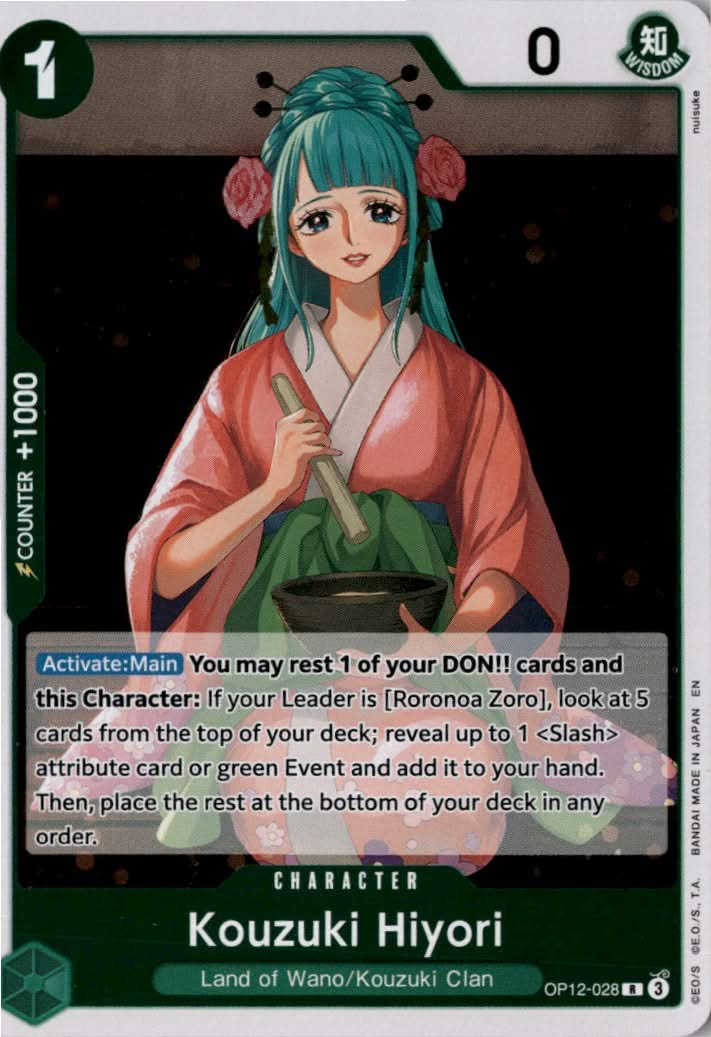 Kouzuki Hiyori (ST-32 Reprint) #OP12-028 - Starter Deck 32: GREEN Roronoa Zoro - One Piece Card Game - Rare - Near Mint