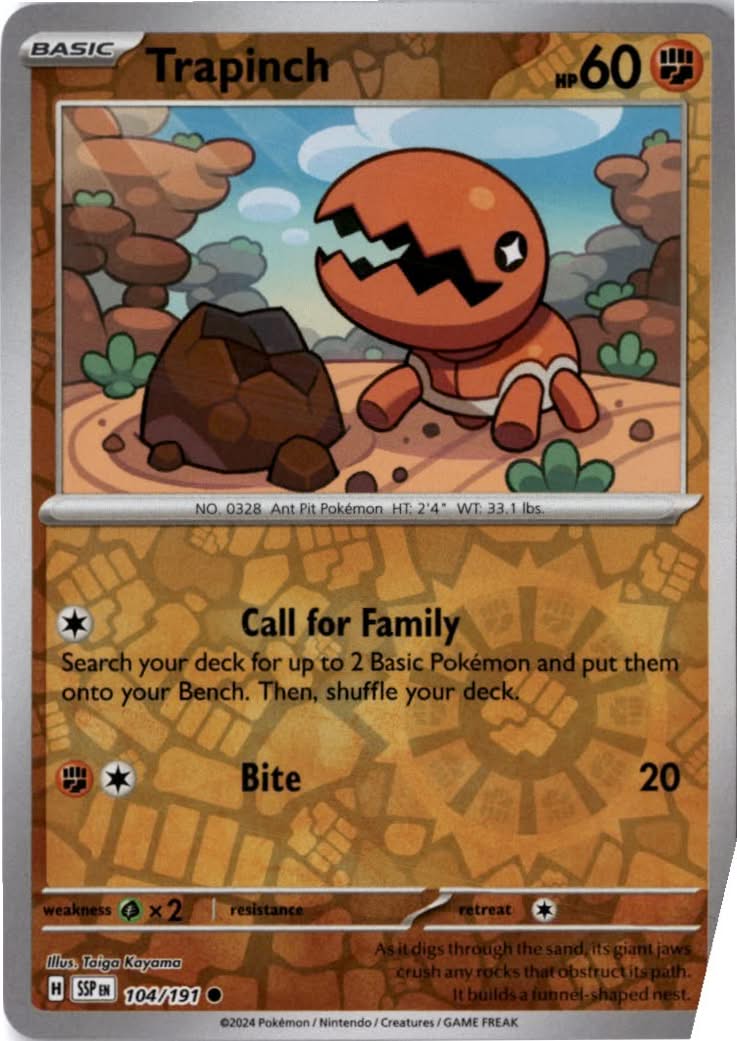 Trapinch #104/191 - Surging Sparks - Pokemon - Common - Near Mint