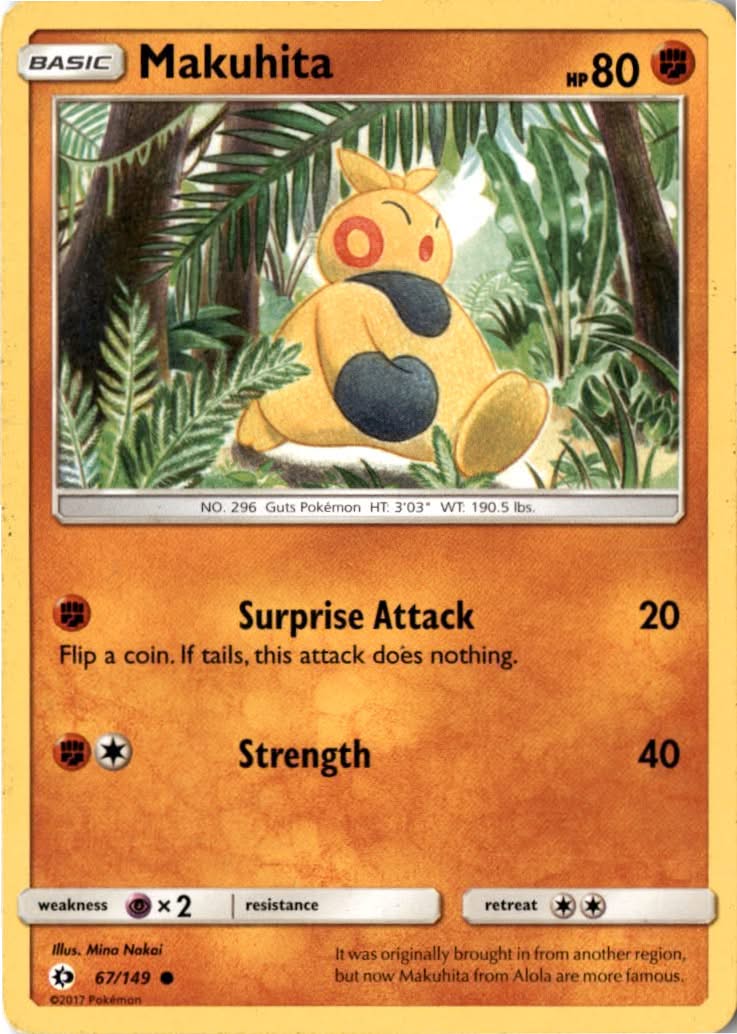 Makuhita #67/149 - Sun & Moon - Pokemon - Common - Moderately Played