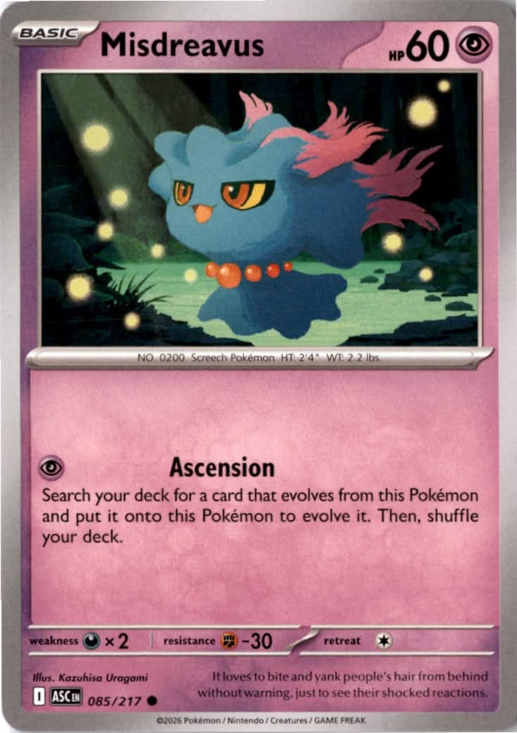 Misdreavus #085/217 - Ascended Heroes - Pokemon - Common - Near Mint