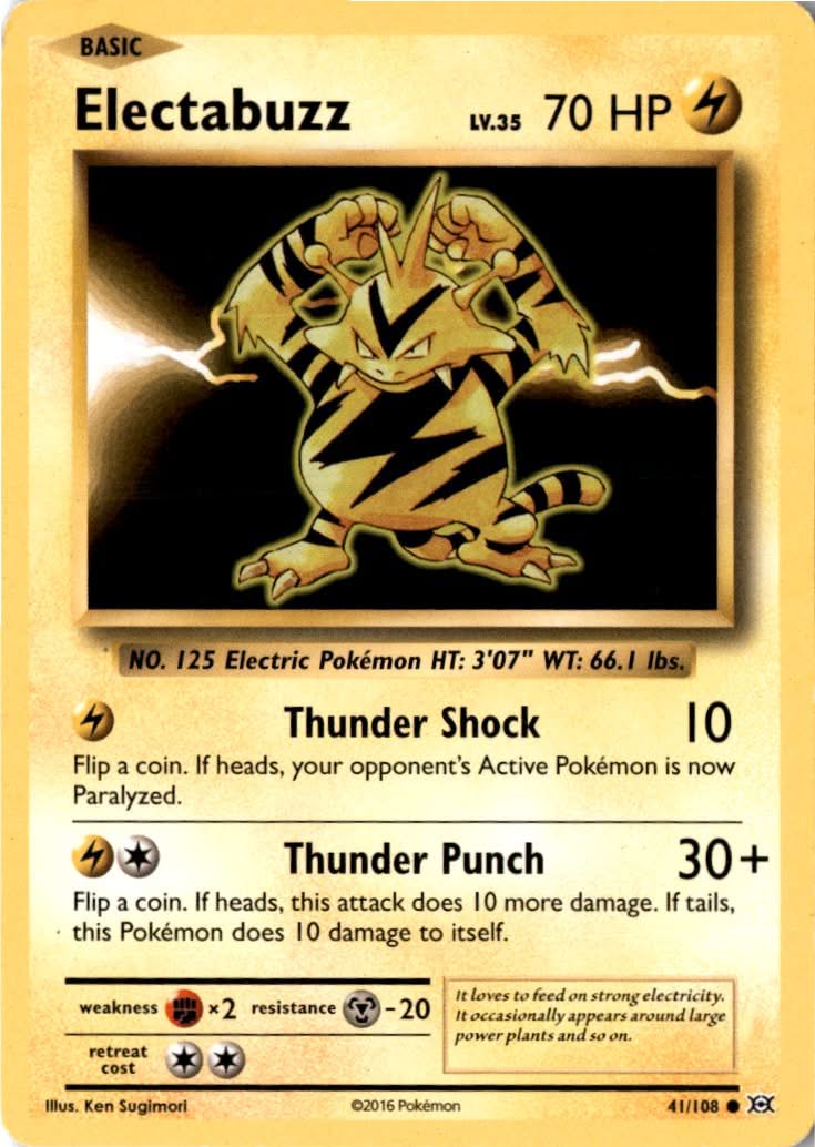 Electabuzz #41/108 - Evolutions - Pokemon - Common - Moderately Played