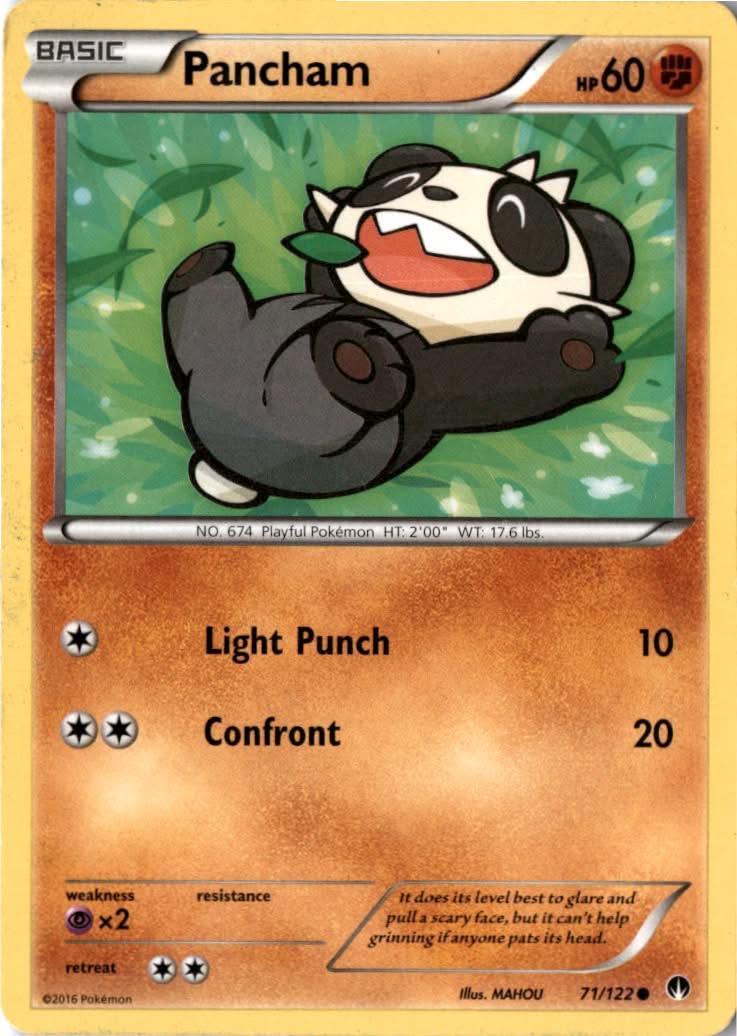 Pancham #71/122 - BREAKpoint - Pokemon - Common - Moderately Played