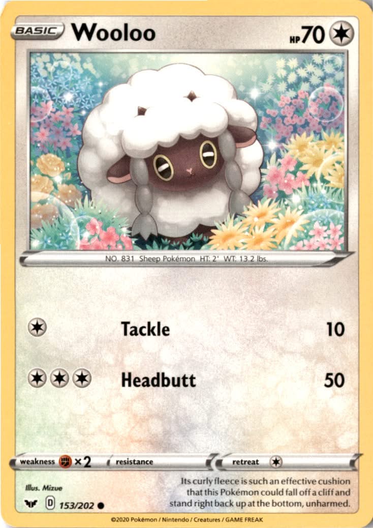 Wooloo #153/202 - Sword & Shield - Pokemon - Common - Near Mint