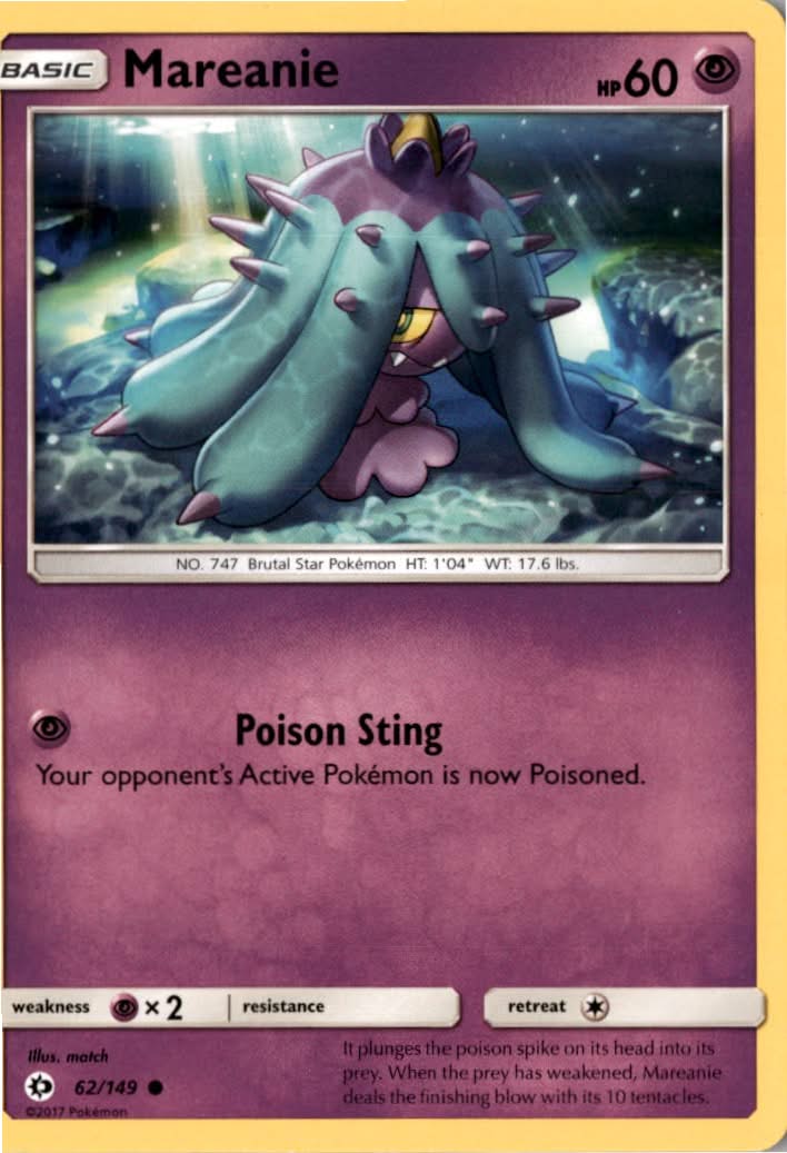 Mareanie #62/149 - Sun & Moon - Pokemon - Common - Near Mint