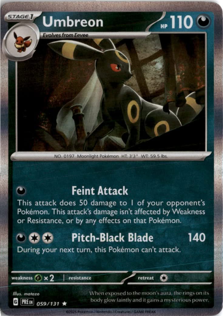 Umbreon #059/131 - Prismatic Evolutions - Pokemon - Rare - Near Mint