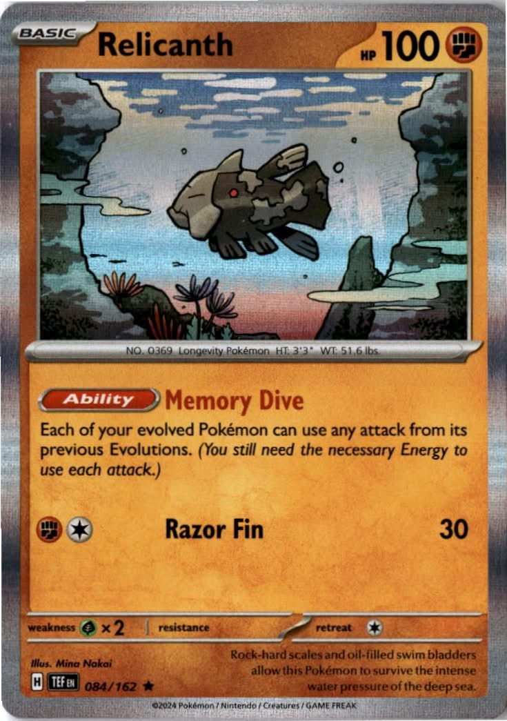 Relicanth #084/162 - Temporal Forces - Pokemon - Rare - Near Mint