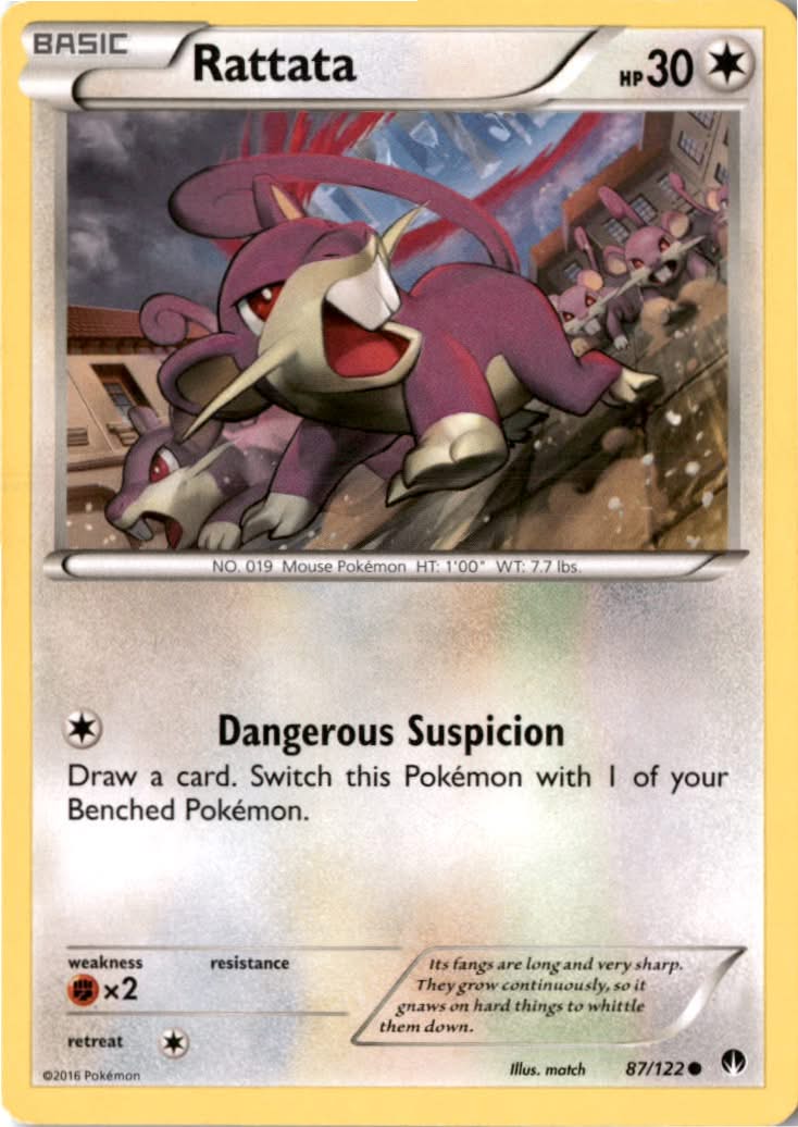 Rattata #87/122 - BREAKpoint - Pokemon - Common - Near Mint