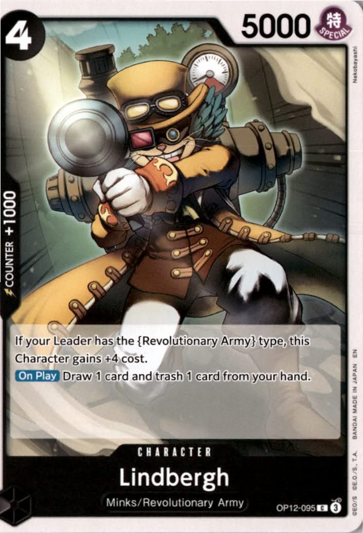 Lindbergh #OP12-095 - Legacy of the Master - One Piece Card Game - Common - Near Mint
