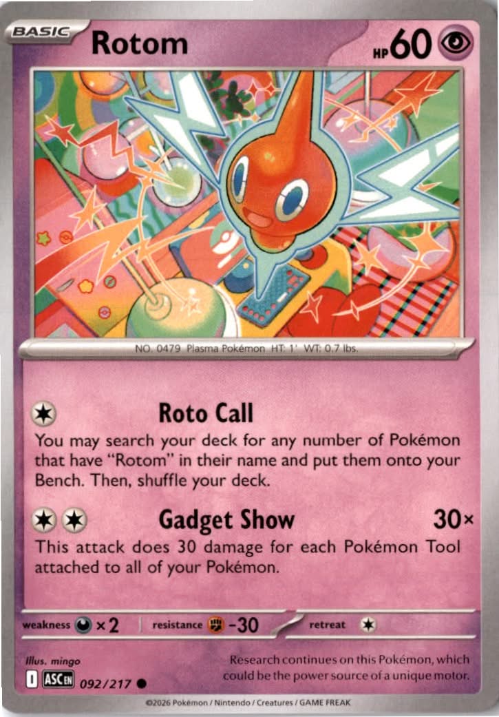 Rotom #092/217 - Ascended Heroes - Pokemon - Common - Near Mint