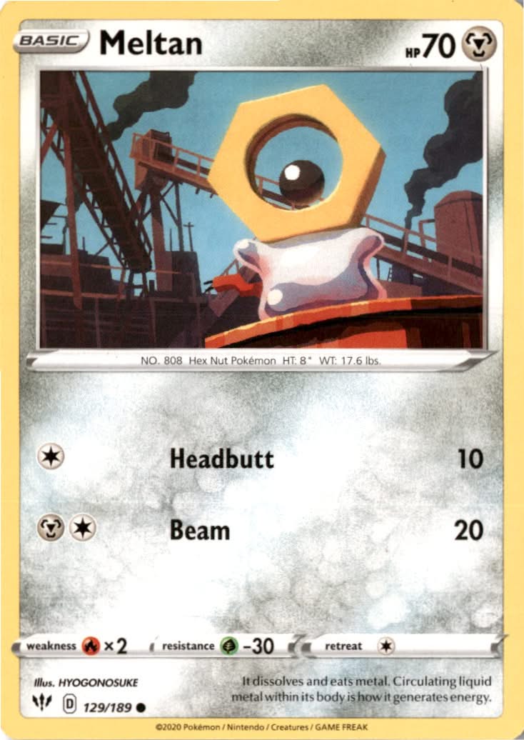 Meltan #129/189 - Darkness Ablaze - Pokemon - Common - Near Mint