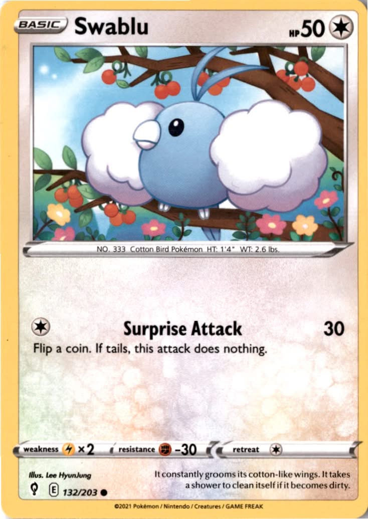 Swablu #132/203 - Evolving Skies - Pokemon - Common - Near Mint