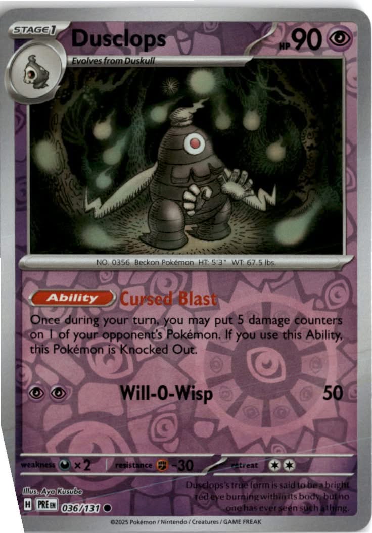 Dusclops #036/131 - Prismatic Evolutions - Pokemon - Common - Near Mint