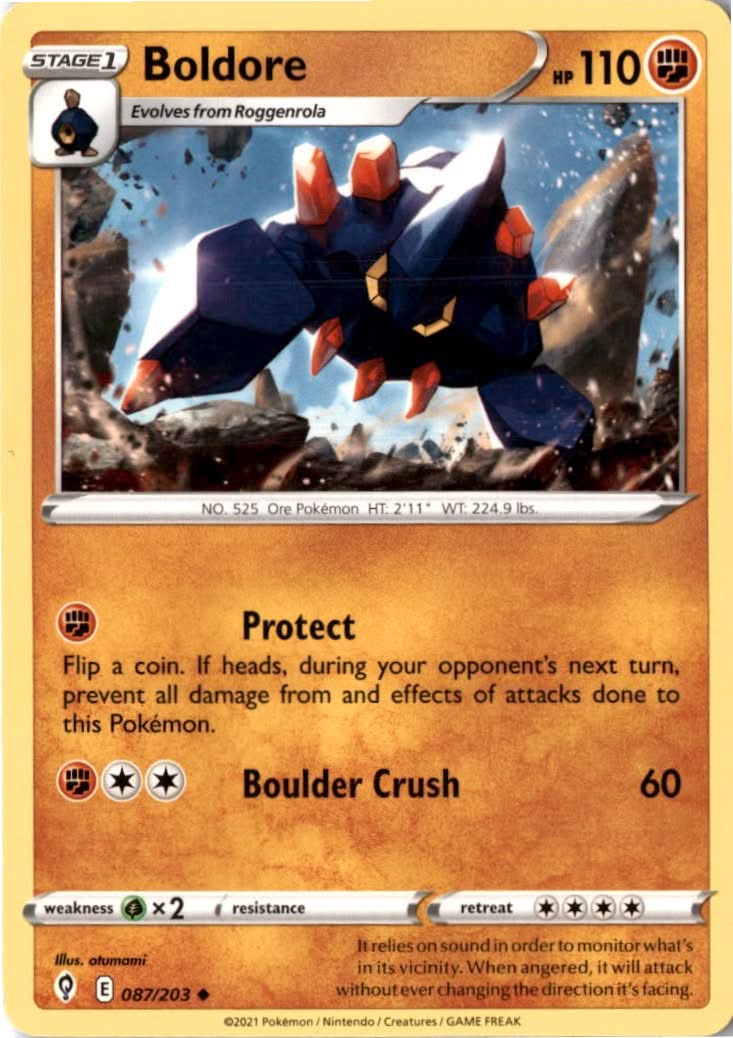Boldore #87/203 - Evolving Skies - Pokemon - Uncommon - Near Mint
