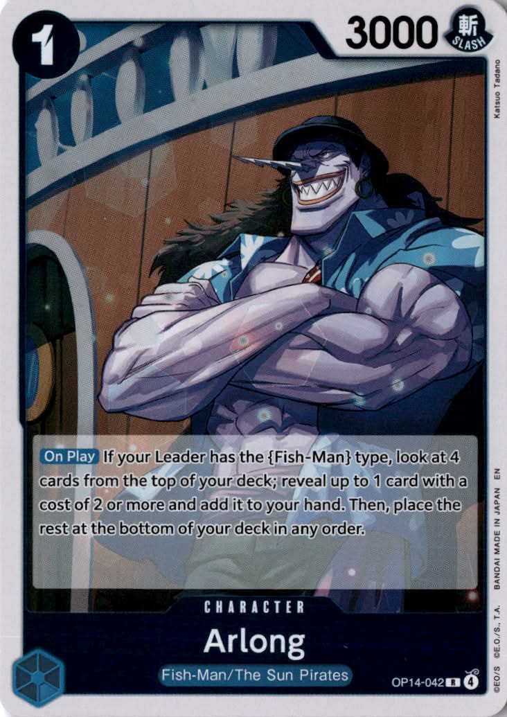 Arlong #OP14-042 - The Azure Sea's Seven - One Piece Card Game - Rare - Near Mint