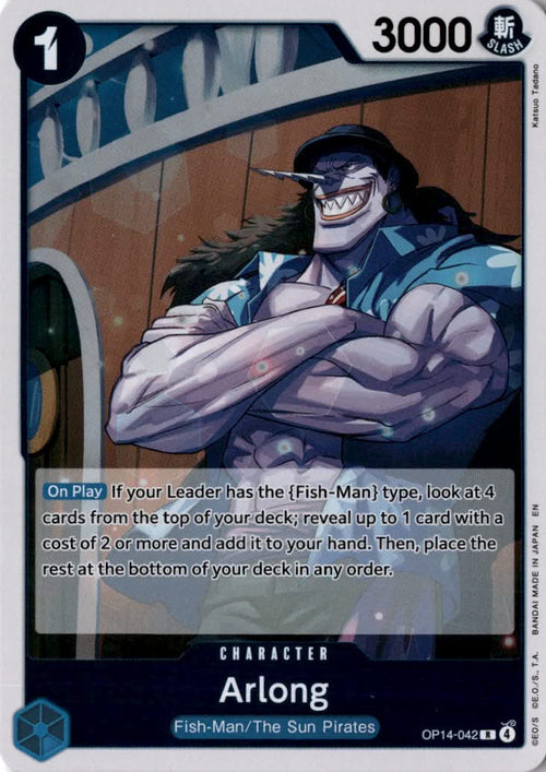 Arlong #OP14-042 - The Azure Sea's Seven - One Piece Card Game - Rare - Near Mint
