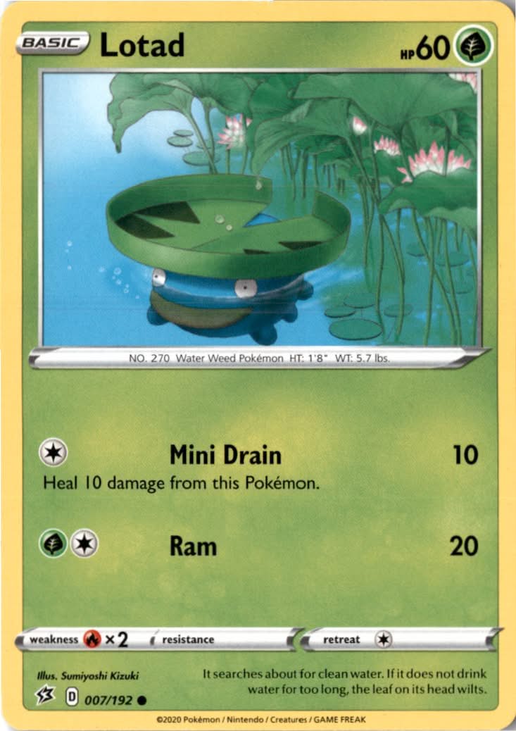 Lotad #7/192 - Rebel Clash - Pokemon - Common - Near Mint