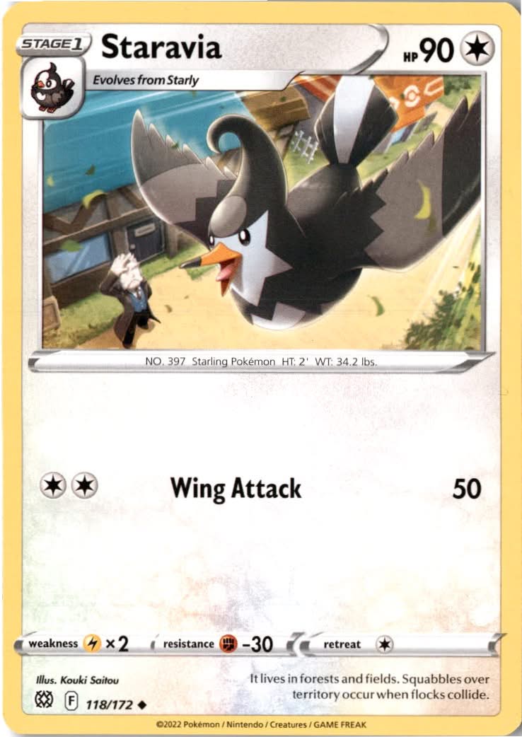Staravia #118/172 - Brilliant Stars - Pokemon - Uncommon - Near Mint