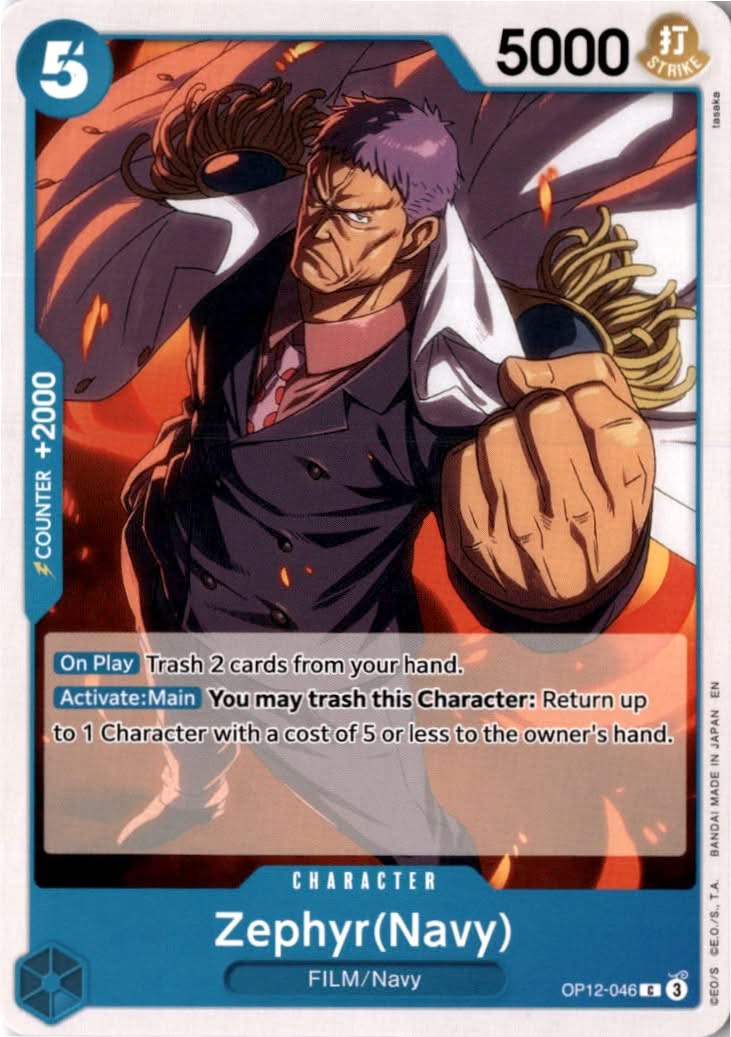 Zephyr(Navy) #OP12-046 - Legacy of the Master - One Piece Card Game - Common - Near Mint