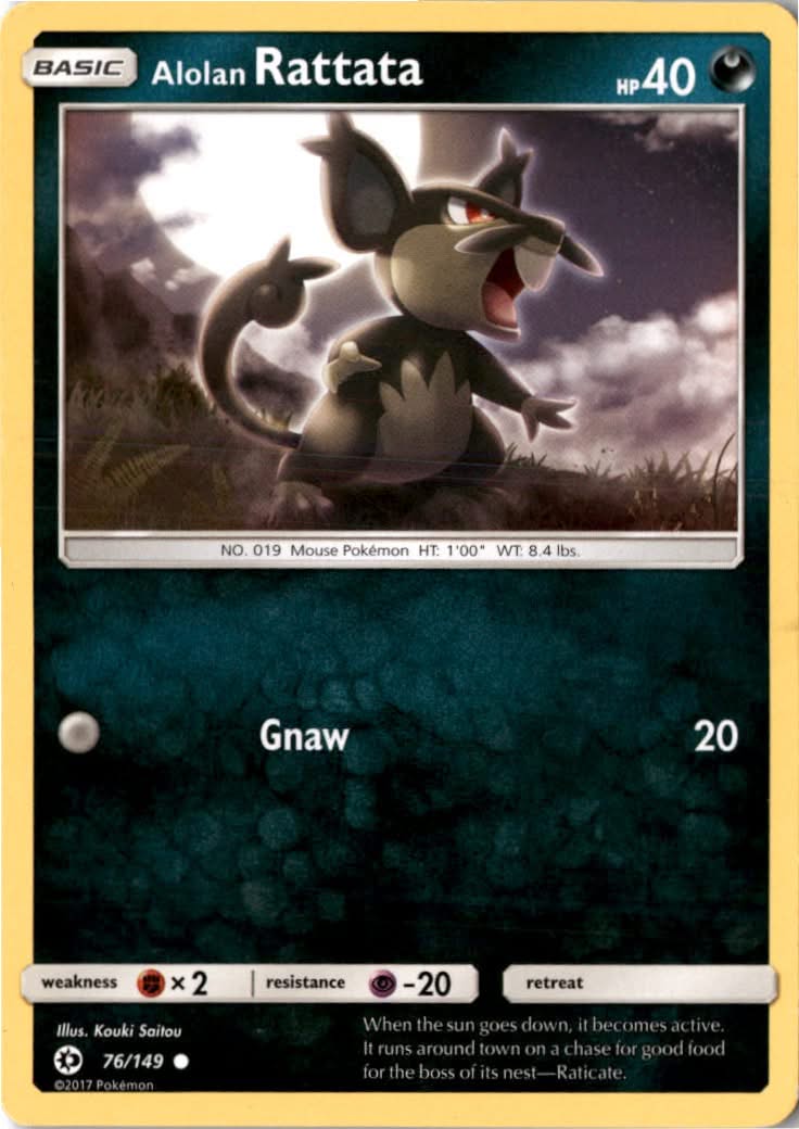 Alolan Rattata #76/149 - Sun & Moon - Pokemon - Common - Lightly Played