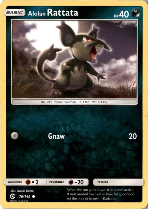 Alolan Rattata #76/149 - Sun & Moon - Pokemon - Common - Lightly Played