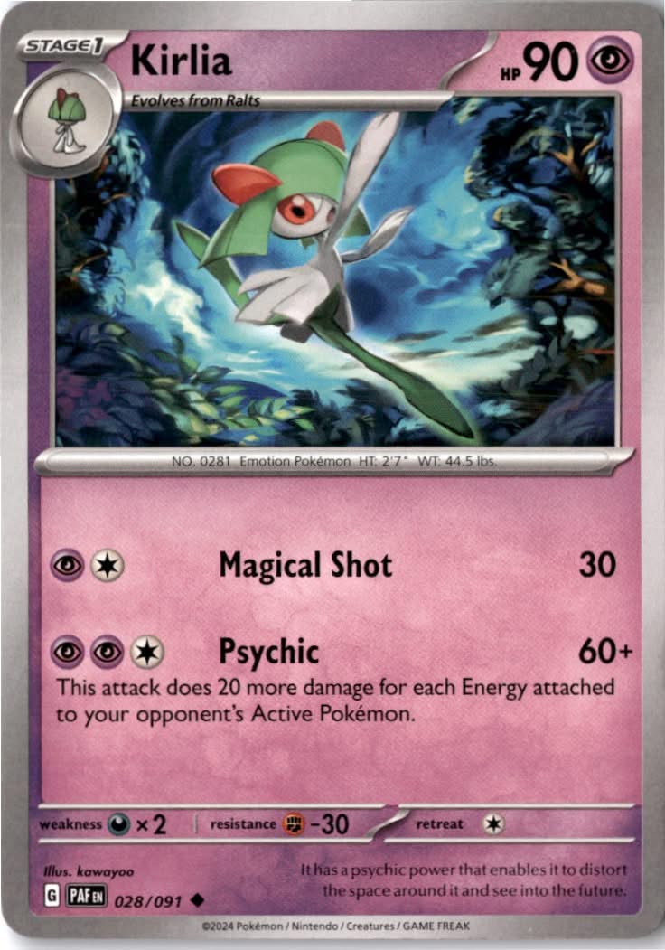 Kirlia #028/91 - Paldean Fates - Pokemon - Uncommon - Near Mint