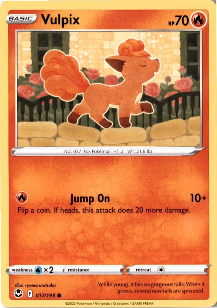 Vulpix #017/195 - Silver Tempest - Pokemon - Common - Near Mint