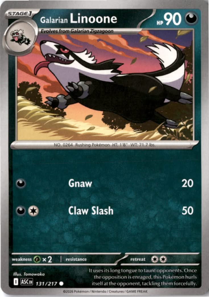 Galarian Linoone #131/217 - Ascended Heroes - Pokemon - Common - Near Mint