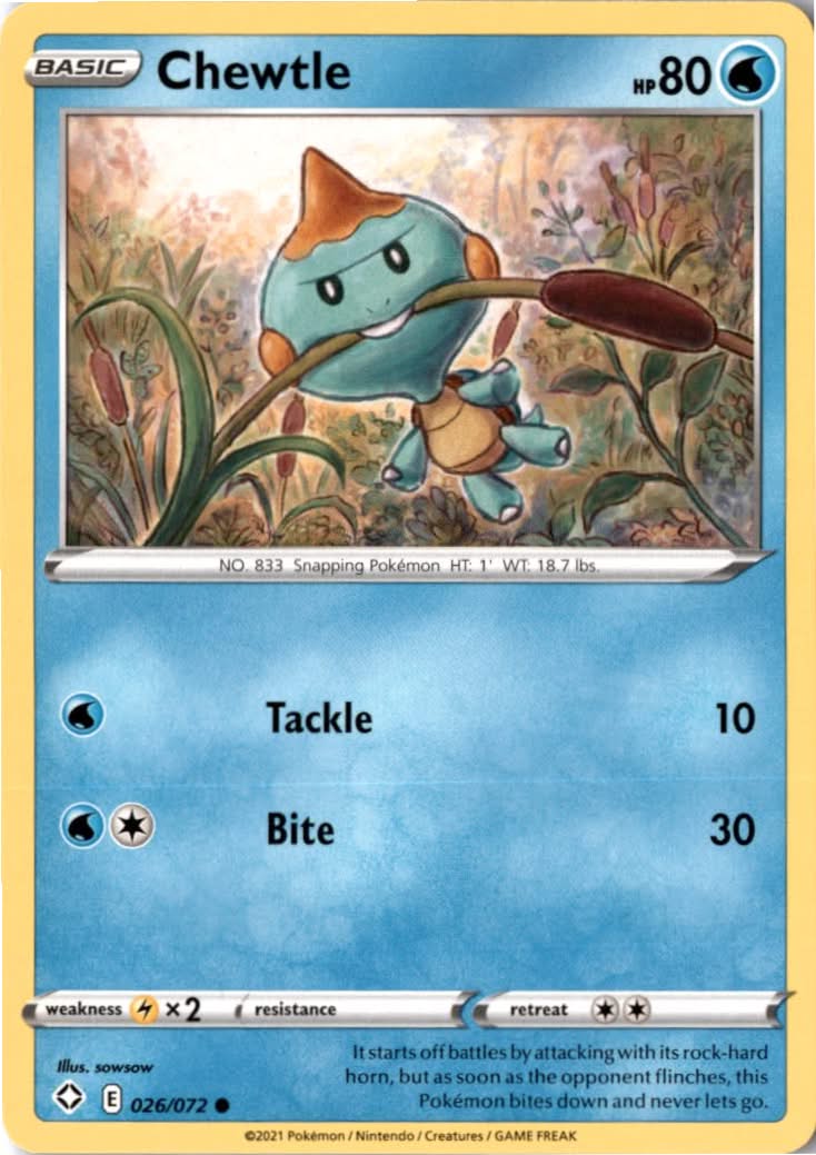 Chewtle #26/72 - Shining Fates - Pokemon - Common - Near Mint