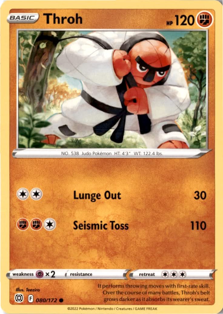 Throh #080/172 - Brilliant Stars - Pokemon - Common - Near Mint