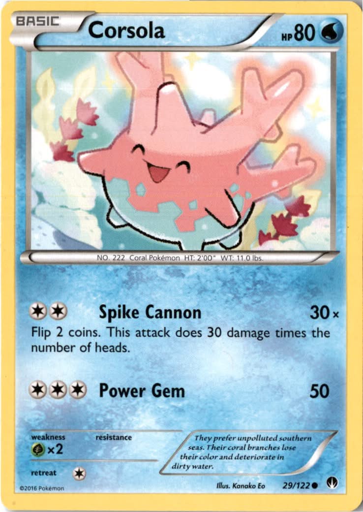 Corsola #29/122 - BREAKpoint - Pokemon - Common - Near Mint