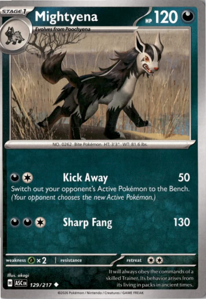 Mightyena #129/217 - Ascended Heroes - Pokemon - Uncommon - Near Mint