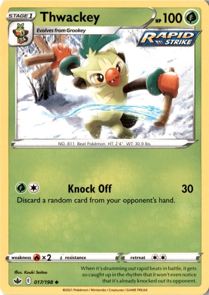 Thwackey #17/198 - Chilling Reign - Pokemon - Uncommon - Near Mint