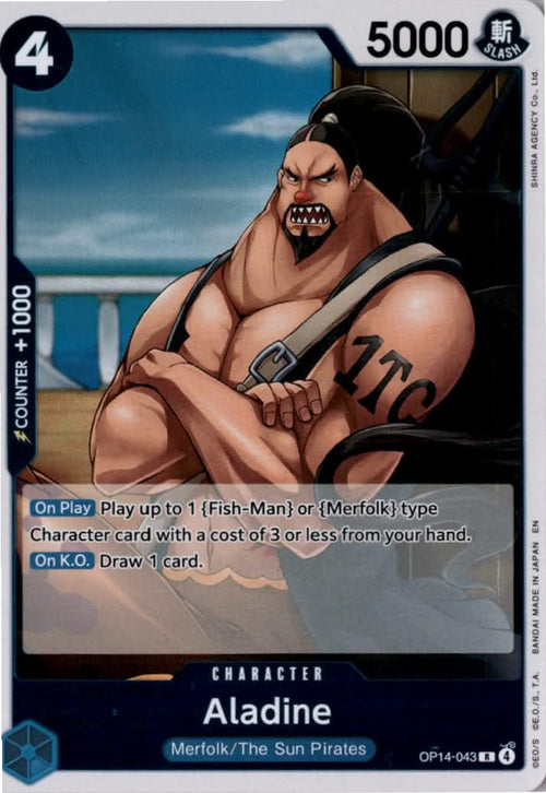 Aladine #OP14-043 - The Azure Sea's Seven - One Piece Card Game - Rare - Near Mint