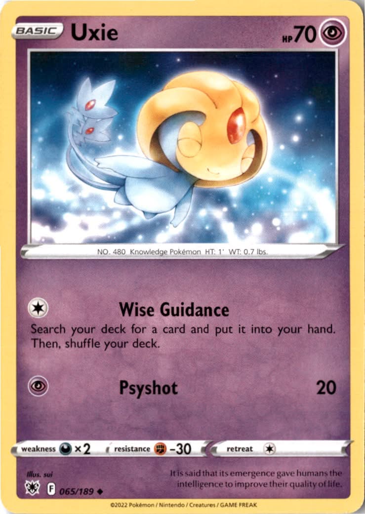 Uxie #065/189 - Astral Radiance - Pokemon - Uncommon - Near Mint