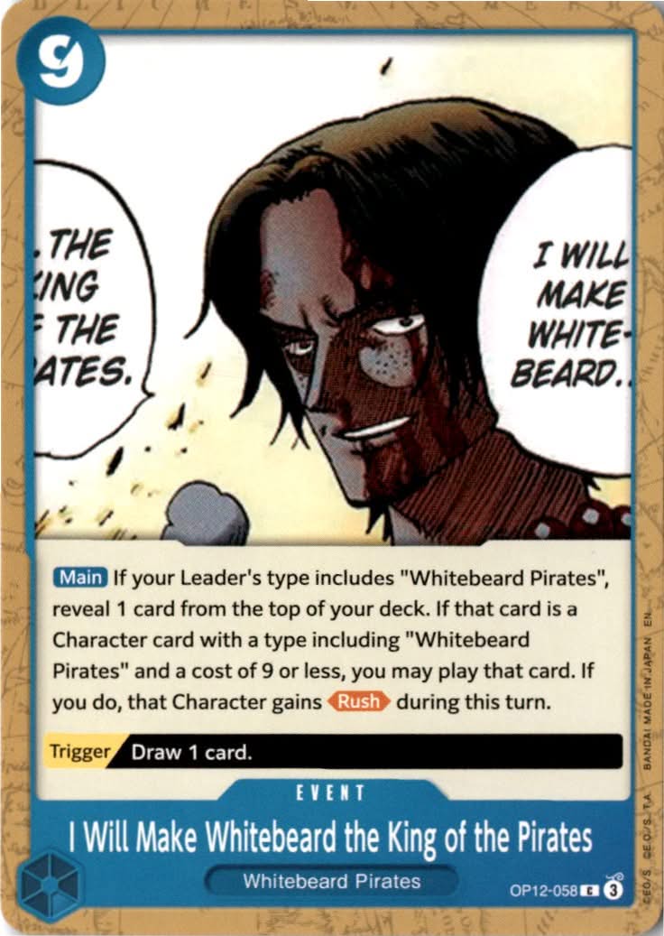 I Will Make Whitebeard the King of the Pirates #OP12-058 - Legacy of the Master - One Piece Card Game - Common - Near Mint