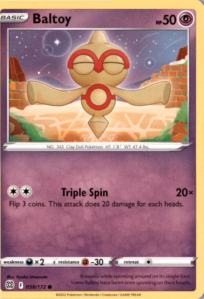 Baltoy #058/172 - Brilliant Stars - Pokemon - Common - Near Mint