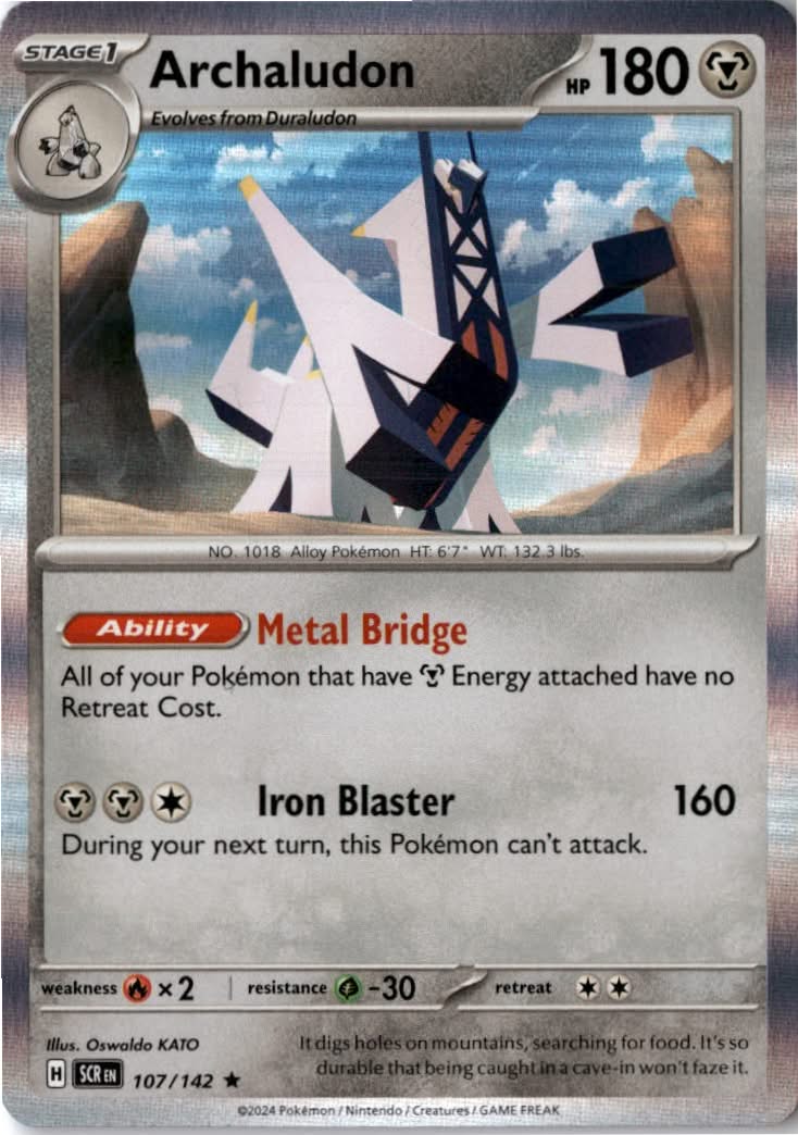 Archaludon #107/142 - Stellar Crown - Pokemon - Rare - Near Mint