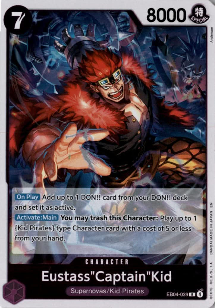 Eustass"Captain"Kid (OP14 Reprint) #EB04-039 - The Azure Sea's Seven - One Piece Card Game - Rare - Near Mint