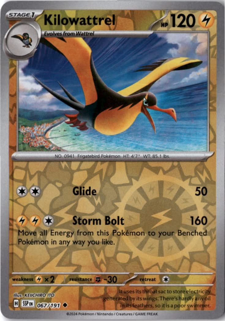 Kilowattrel #067/191 - Surging Sparks - Pokemon - Uncommon - Near Mint