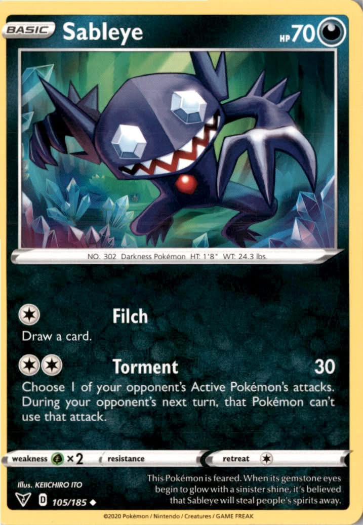 Sableye #105/185 - Vivid Voltage - Pokemon - Uncommon - Near Mint