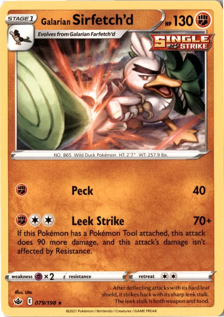 Galarian Sirfetch'd #79/198 - Chilling Reign - Pokemon - Rare - Near Mint