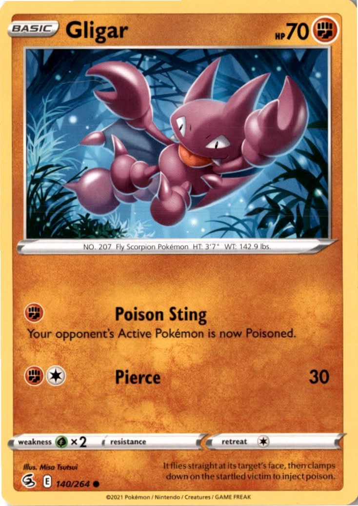 Gligar #140/264 - Fusion Strike - Pokemon - Common - Near Mint