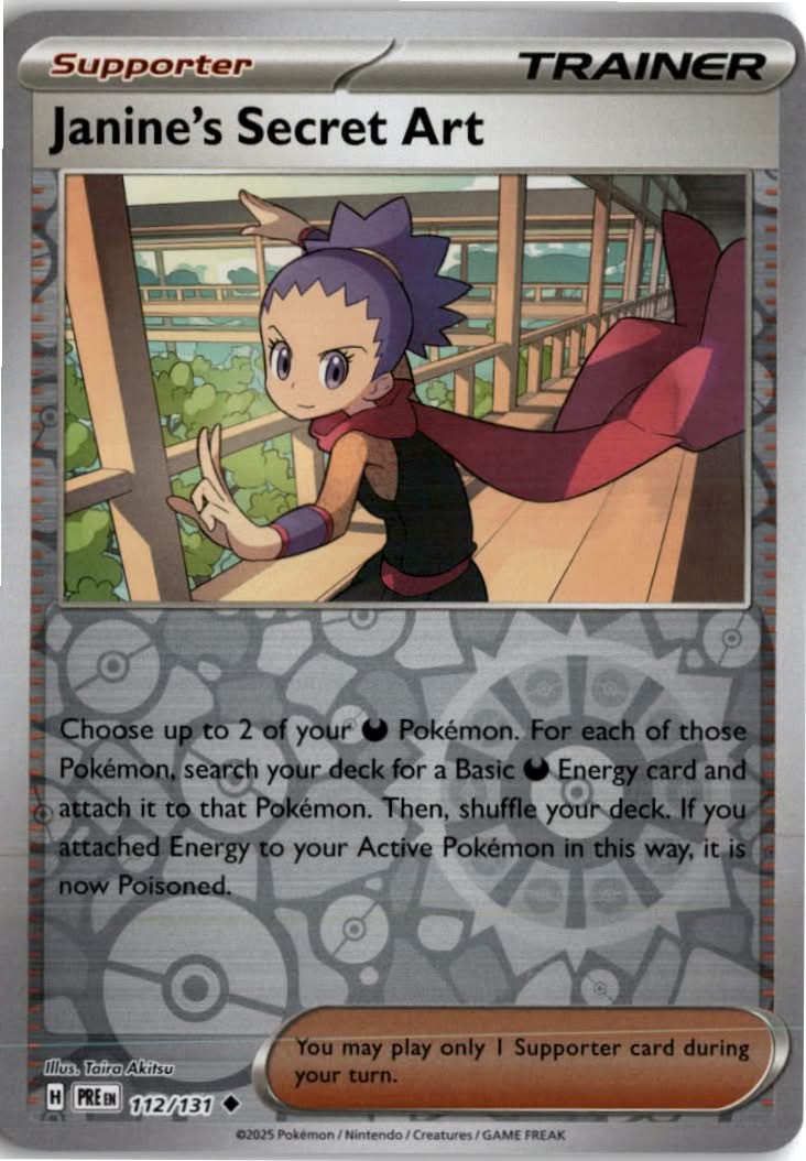 Janine's Secret Art #112/131 - Prismatic Evolutions - Pokemon - Uncommon - Near Mint