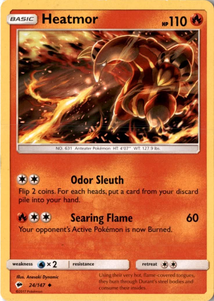Heatmor #24/147 - Burning Shadows - Pokemon - Uncommon - Lightly Played