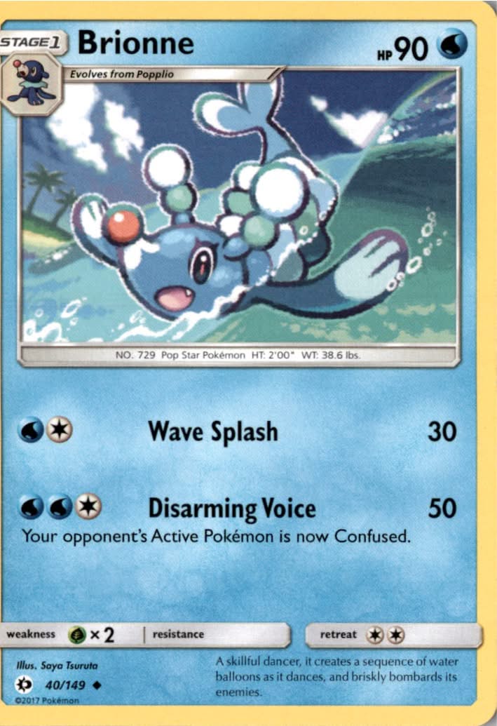 Brionne #40/149 - Sun & Moon - Pokemon - Uncommon - Near Mint