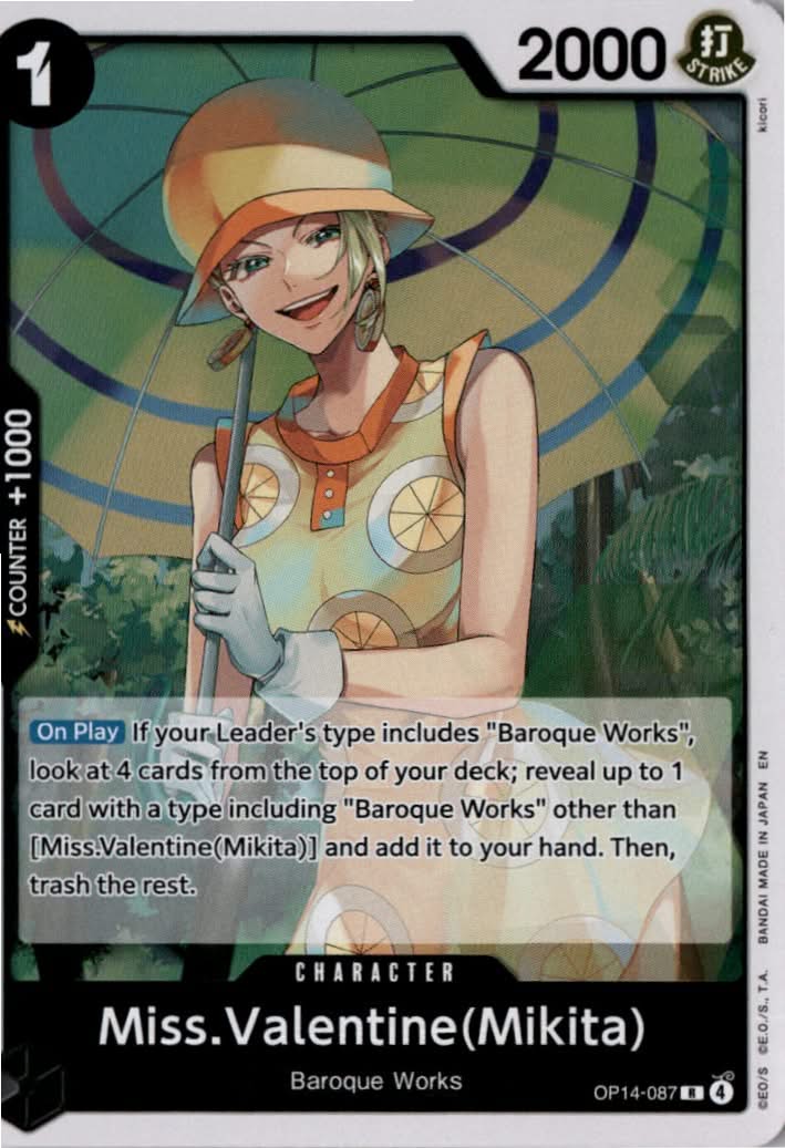 Miss.Valentine(Mikita) #OP14-087 - The Azure Sea's Seven - One Piece Card Game - Rare - Near Mint