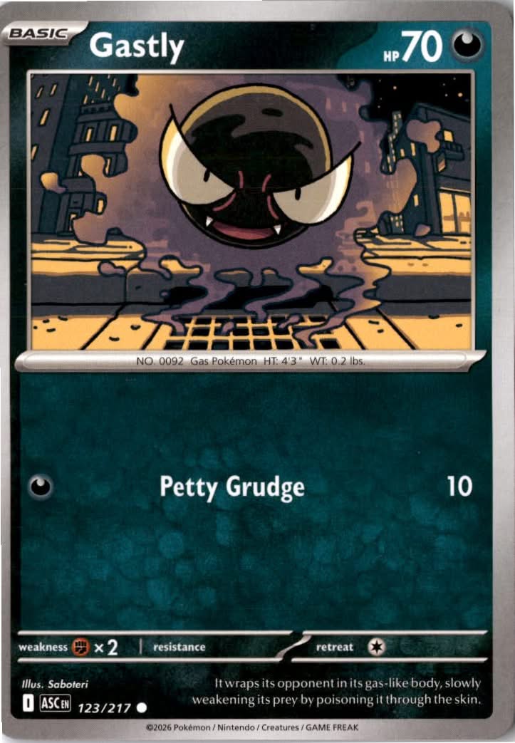 Gastly #123/217 - Ascended Heroes - Pokemon - Common - Near Mint