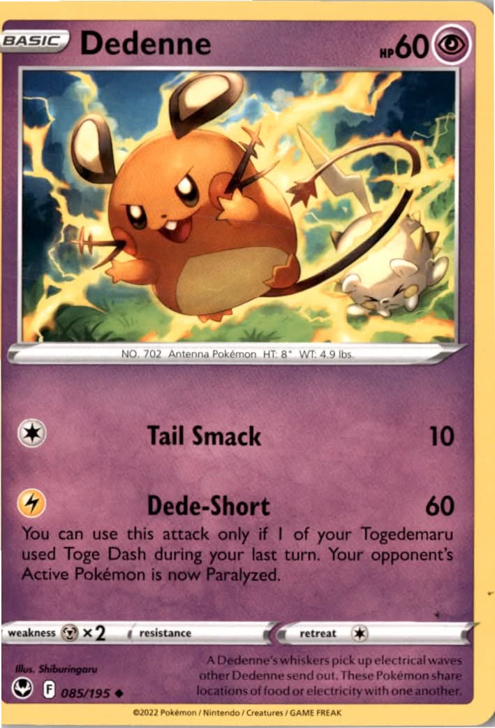 Dedenne #085/195 - Silver Tempest - Pokemon - Uncommon - Near Mint