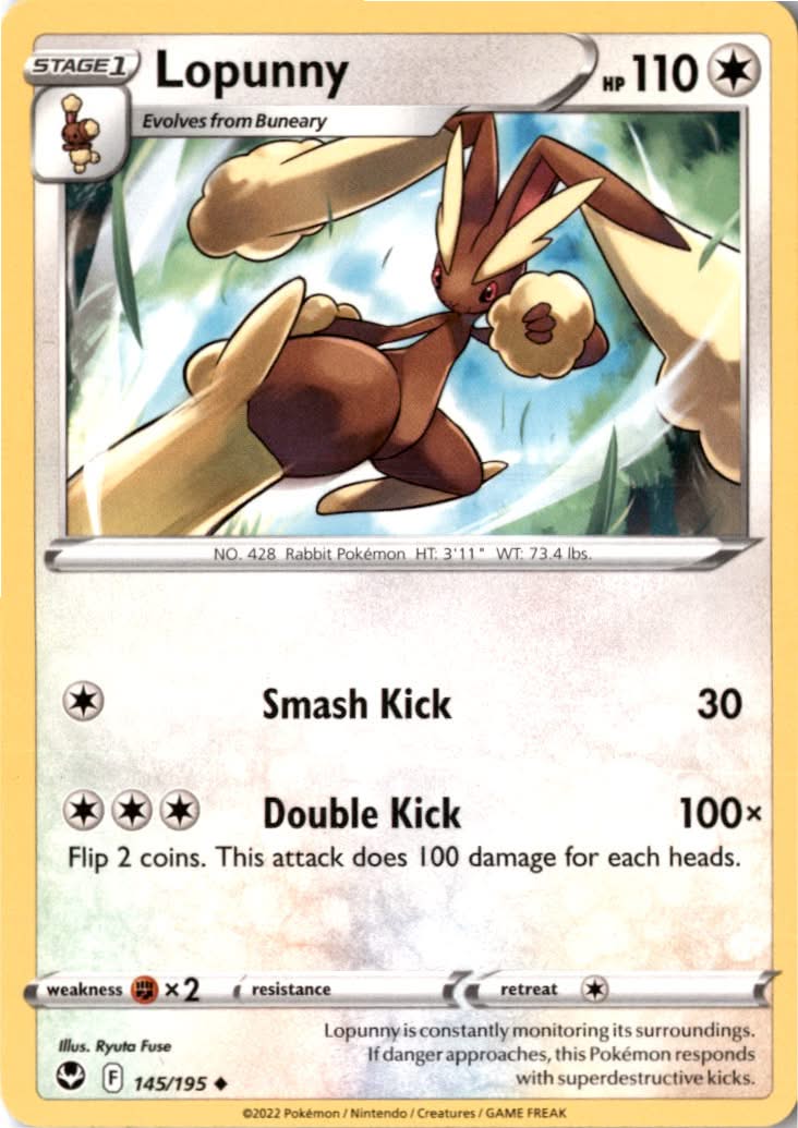 Lopunny #145/195 - Silver Tempest - Pokemon - Uncommon - Near Mint