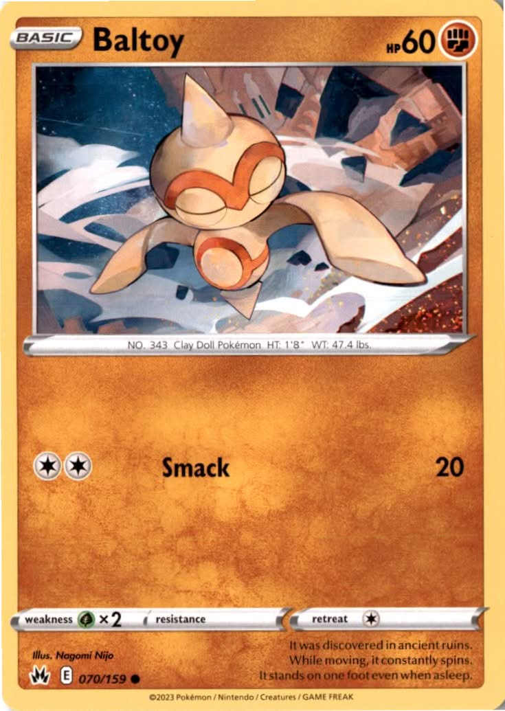 Baltoy #070/159 - Crown Zenith - Pokemon - Common - Near Mint